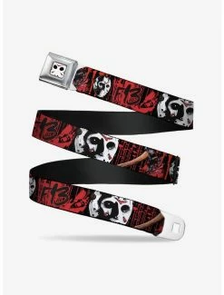 Top 10 🥰 Friday The 13th Jason Mask Axe Blood Splatter Seatbelt Belt 🔥