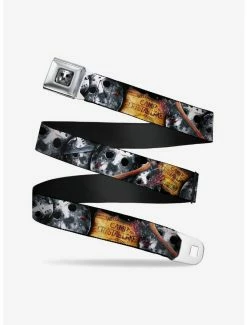 Best Pirce ✔️ Friday The 13th Welcome To Camp Crystal Lake Jason Mask Axe Seatbelt Belt ⭐