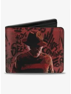 Brand new β€οΈ A Nightmare On Elm Street Freddy Pose With Quotes Bi-Fold Wallet π