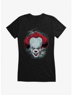 Cheap 🧨 IT Chapter Two Pennywise Come Home Script Girls T-Shirt 🧨