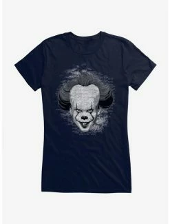 Discount βοΈ IT Chapter Two Pennywise Come Home Script Grayscale Girls T-Shirt π