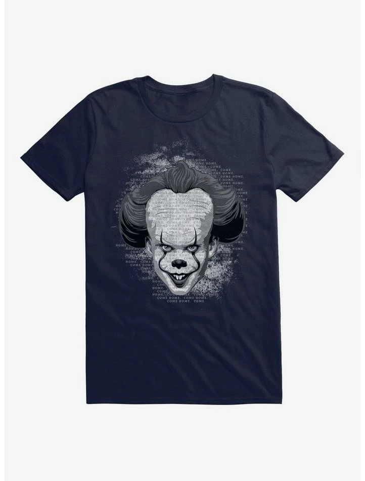 Deals π IT Chapter Two Pennywise Come Home Script Grayscale T-Shirt β