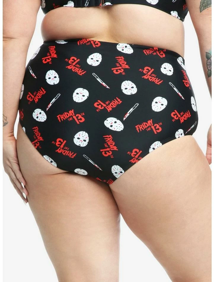 New π Friday The 13th Jason Mask High-Waisted Swim Bottoms Plus Size β¨ - Image 3