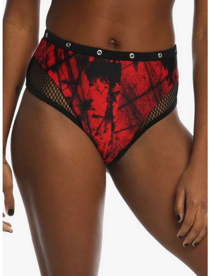 Cheap β¨ A Nightmare On Elm Street Grommet High-Waisted Swim Bottoms β€οΈ - Image 2