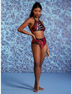 Cheap ✨ A Nightmare On Elm Street Grommet High-Waisted Swim Bottoms ❤️