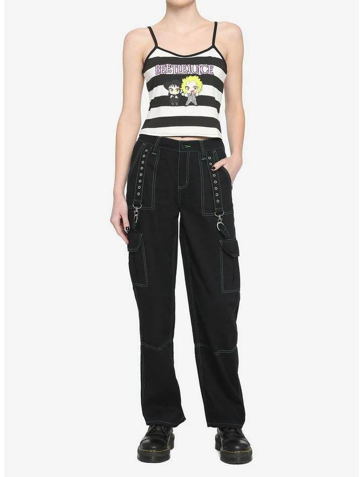 Deals β Beetlejuice Chibi Characters π Girls Crop Strappy Tank Top π - Image 2