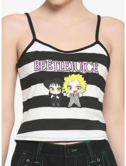 Deals ⭐ Beetlejuice Chibi Characters 🌟 Girls Crop Strappy Tank Top 😉