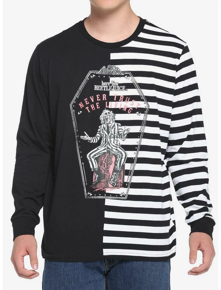 Best deal 𧨠Beetlejuice Coffin Split Long-Sleeve T-Shirt π