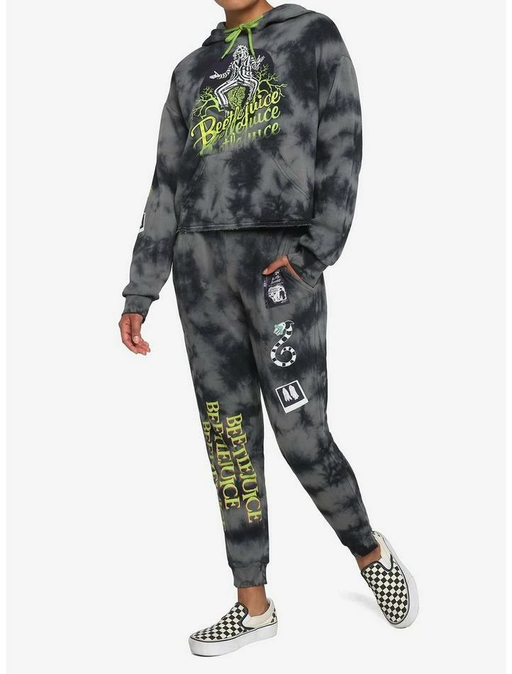 Flash Sale β€οΈ Beetlejuice Icons Wash Girls Crop Hoodie π - Image 2