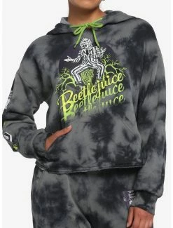 Flash Sale β€οΈ Beetlejuice Icons Wash Girls Crop Hoodie π