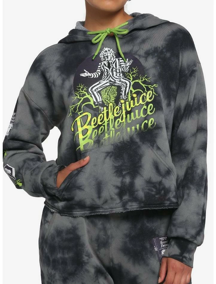 Flash Sale β€οΈ Beetlejuice Icons Wash Girls Crop Hoodie π
