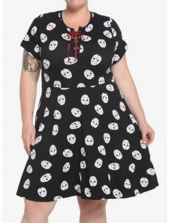 Buy 𧨠Friday The 13th Jason Mask Skater Dress Plus Size π