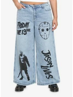 Budget β€οΈ Friday The 13th Jason Wide Leg Mom Jeans Plus Size π