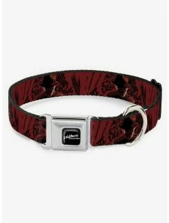 Hot Sale β A Nightmare on Elm Street Freddy Poses Quote Hand Scratching Seatbelt Buckle βοΈ Dog Collar β