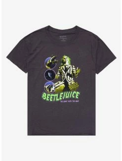 Budget 🌟 Beetlejuice Circle Panel Boyfriend Fit ✔️ Girls T-Shirt ⭐